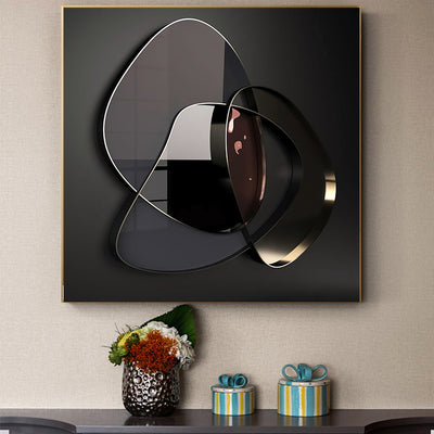 Modern Abstract 3D Metal Wall Art Canvas Painting